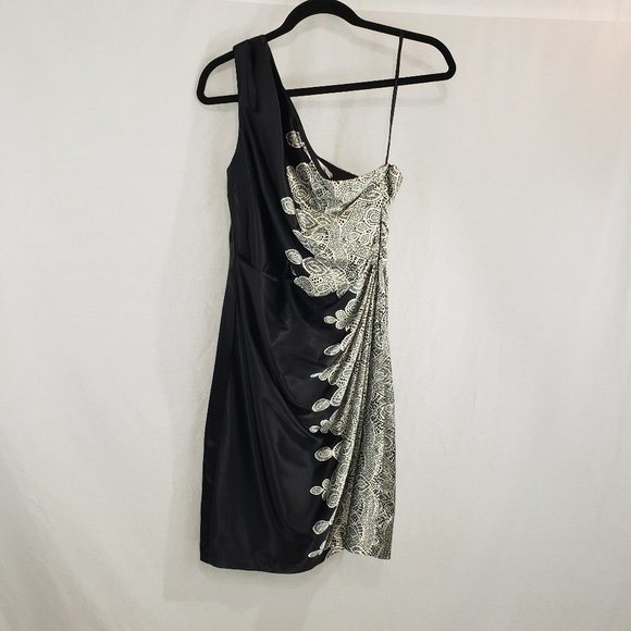 London Times Dresses & Skirts - LONDON TIMES Cocktail Dress One Shoulder Size 10 Color White and Black LIKE NEW!